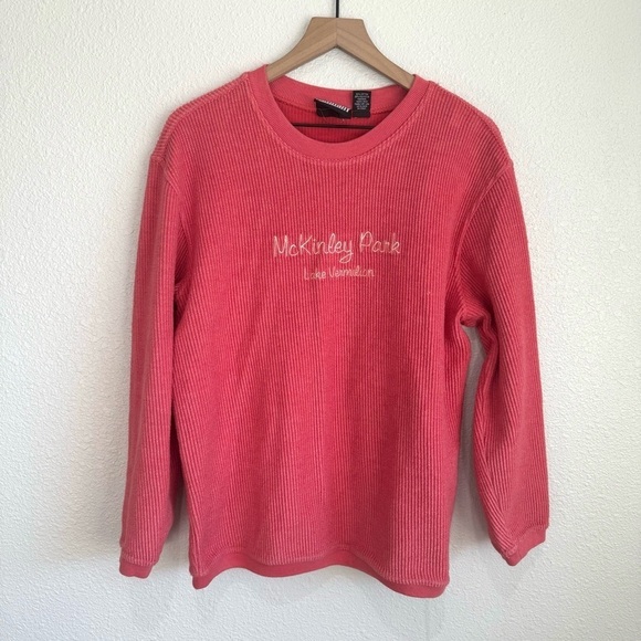 Pennant Sportswear Women's Medium Mckinley Park Minnesota Sweatshirt Ribbed Pink - Picture 1 of 9